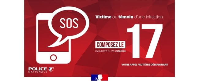 Victime ou témoin d'une infraction, composez le 17.