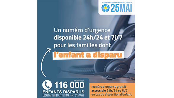 Le 116 000 enfants disparus, numéro d'urgence gratuit