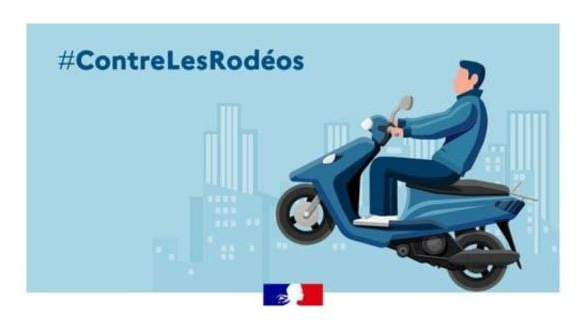 Illustration d’une personne effectuant une roue arrière (#ContreLesRodéos).